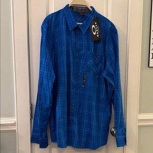 Oakley Men's Blue Plaid Casual Shirt